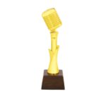 Mic Music Resin Trophy with Wooden base
