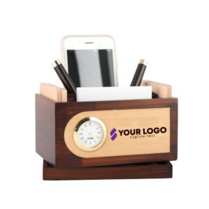 Revolving Pen Stand with Coaster Plates